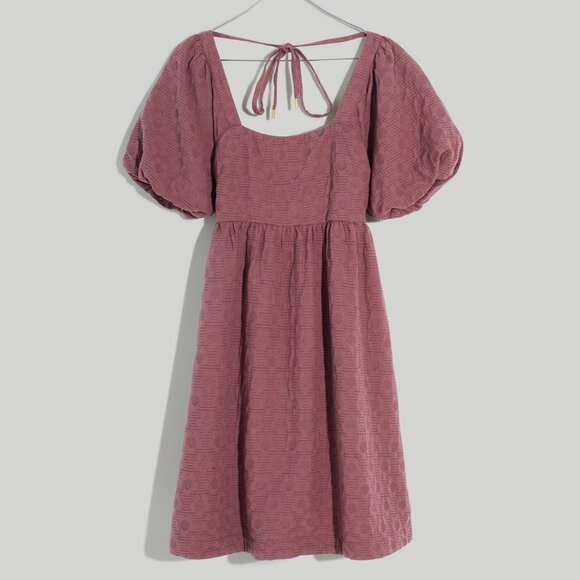 Madewell Floral Quilted Puff-Sleeve Mini Babydoll Dress - S - Picture 1 of 5